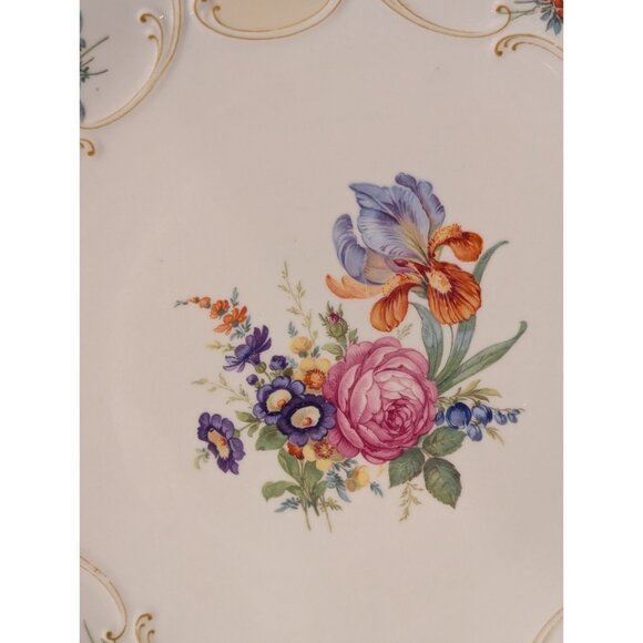 Bavaria Tirschenreuth Germany Floral Scalloped Porcelain Plates Pair set of 2 - Picture 4 of 16